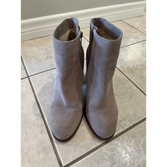 Sole Society Rimmie Grey Suede Leather Heeled Ankle Boots Size 9M - Picture 1 of 6